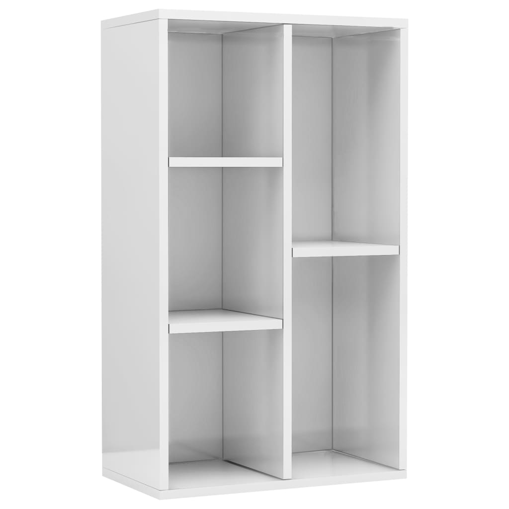 Book Cabinet/Sideboard High Gloss White 50x25x80 cm Engineered Wood