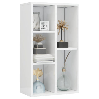 Book Cabinet/Sideboard High Gloss White 50x25x80 cm Engineered Wood