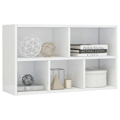 Book Cabinet/Sideboard High Gloss White 50x25x80 cm Engineered Wood