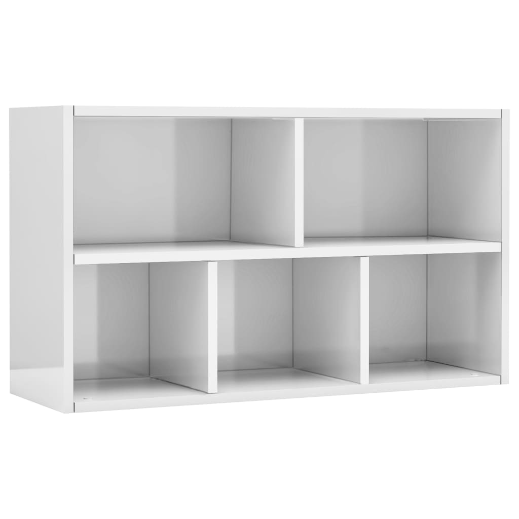 Book Cabinet/Sideboard High Gloss White 50x25x80 cm Engineered Wood