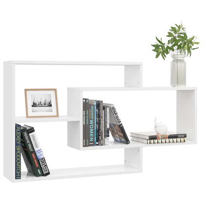 Wall Shelf High Gloss White 104x20x58.5 cm Engineered Wood
