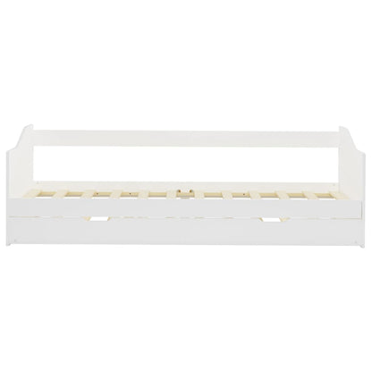 Pull-out Sofa Bed Frame without Mattress White Pinewood 90x200 cm