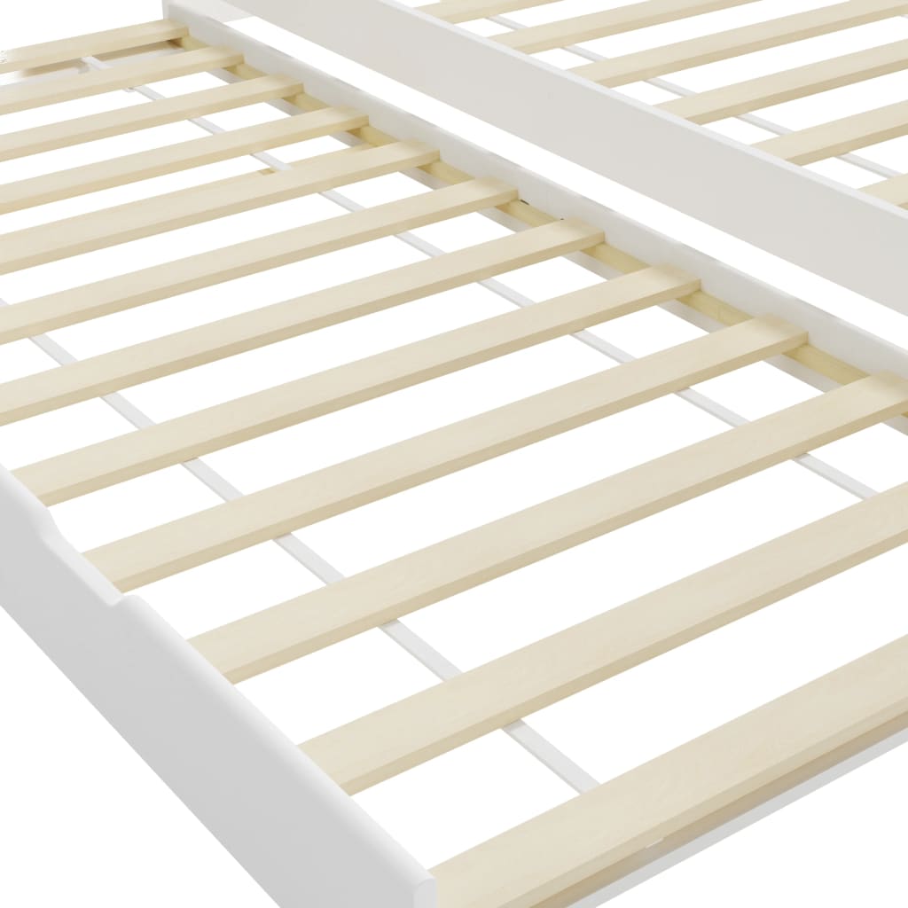 Pull-out Sofa Bed Frame without Mattress White Pinewood 90x200 cm