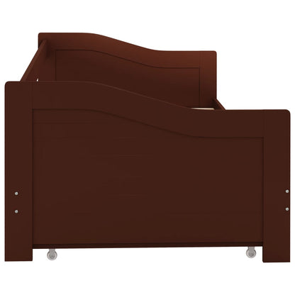Pull-out Sofa Bed Frame Dark Brown Pinewood 90x200 cm