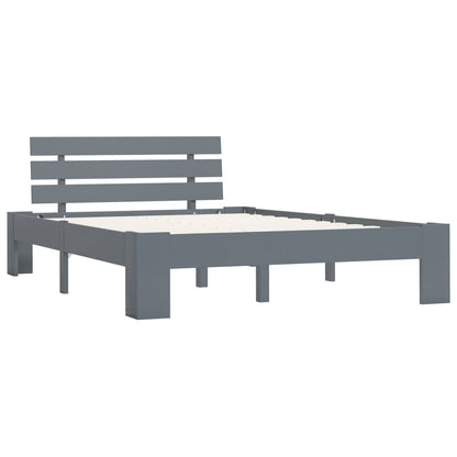 Bed Frame Grey Solid Pine Wood 140x200 cm