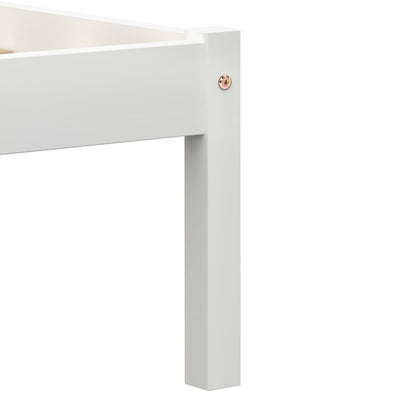 Bed Frame White Solid Pine Wood 90x200 cm