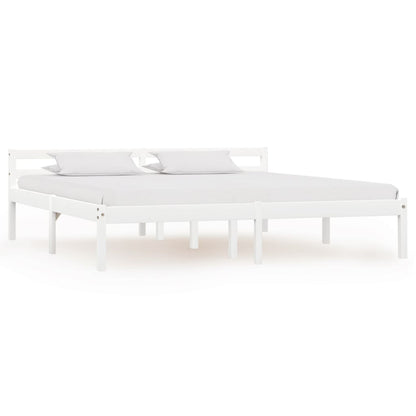 Bed Frame White Solid Pine Wood 180x200 cm 6FT Super King