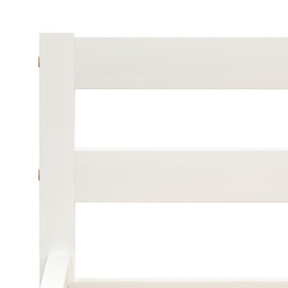 Bed Frame without Mattress White Solid Pine Wood 180x200 cm Super King