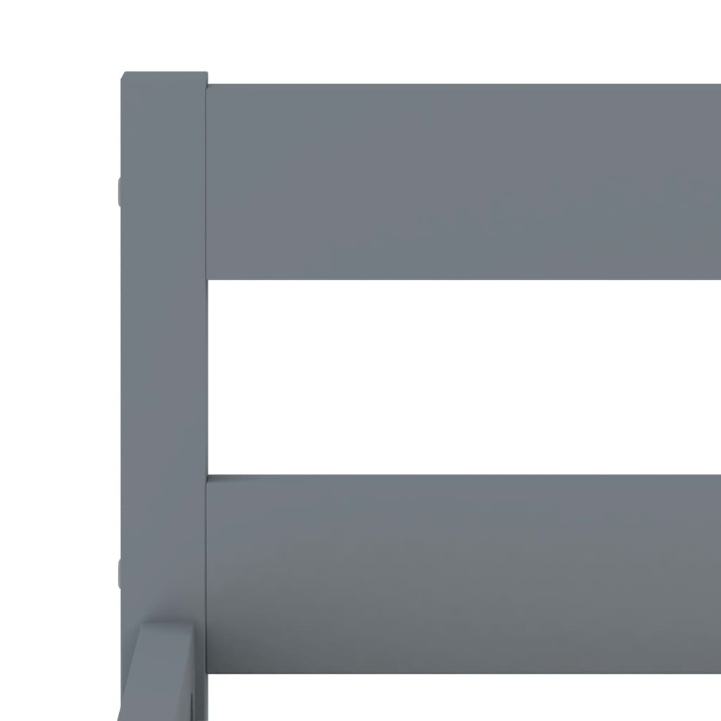 Bed Frame without Mattress Grey Solid Pine Wood 90x200 cm