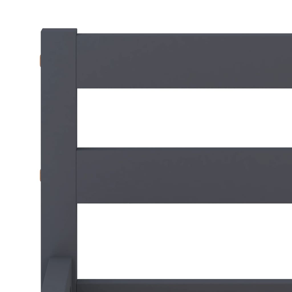 Bed Frame without Mattress Grey Solid Pine Wood 120x200 cm