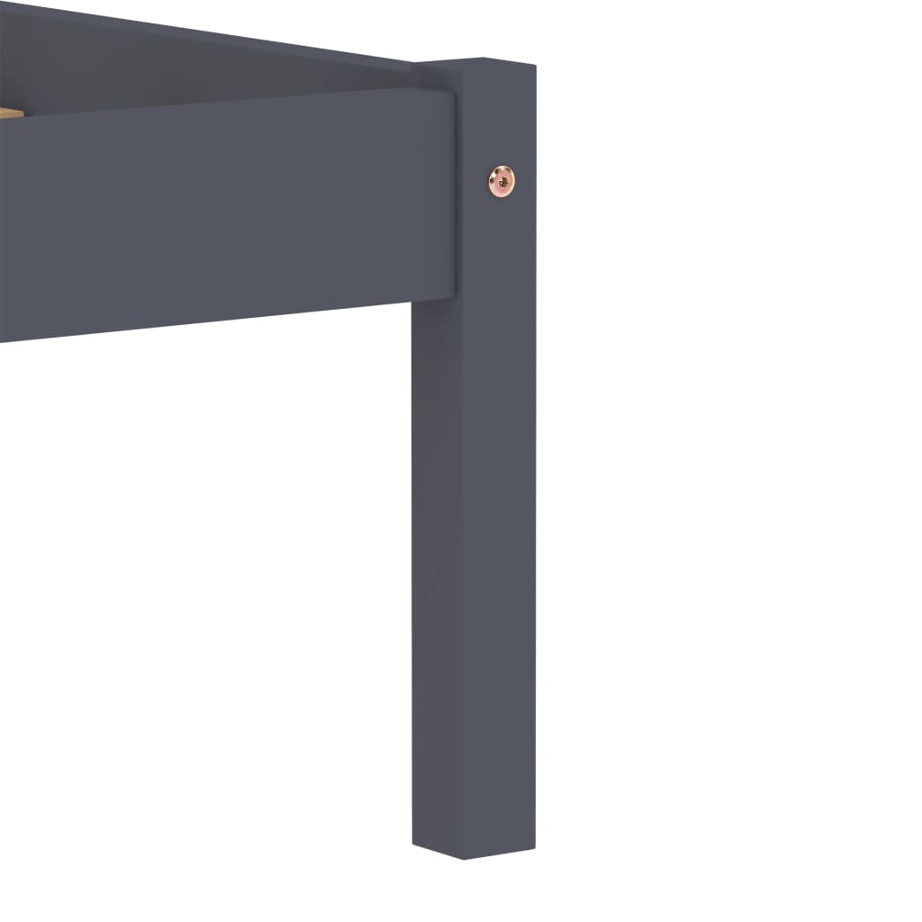 Bed Frame without Mattress Grey Solid Pine Wood 120x200 cm