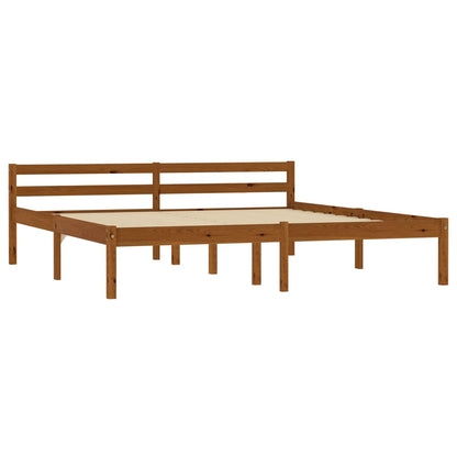 Bed Frame Honey Brown Solid Pine Wood 160x200 cm