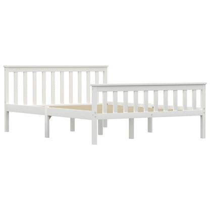 Bed Frame White Solid Pinewood 140x200 cm