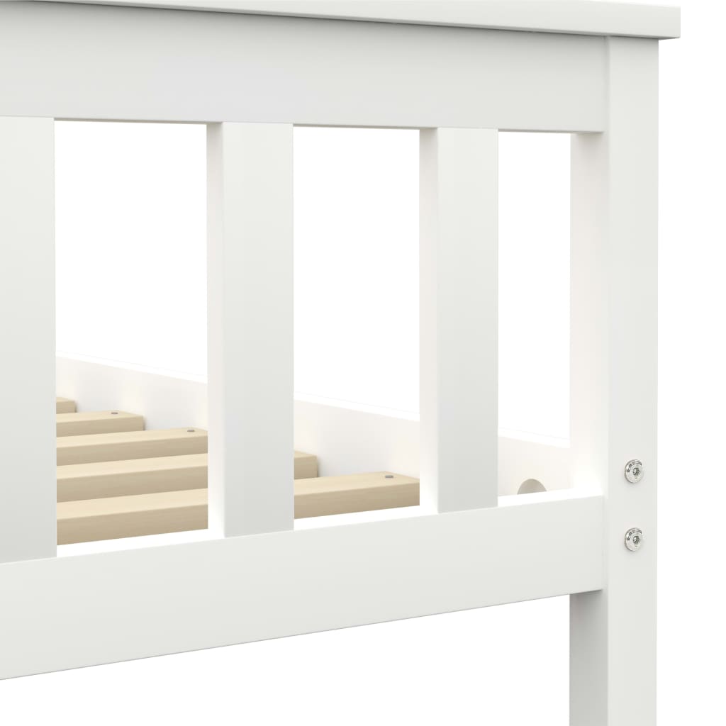 Bed Frame White Solid Pinewood 140x200 cm
