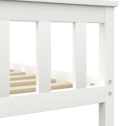 Bed Frame White Solid Pinewood 180x200 cm Super King