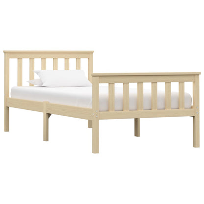 Bed Frame Light Wood Solid Pinewood 100x200 cm