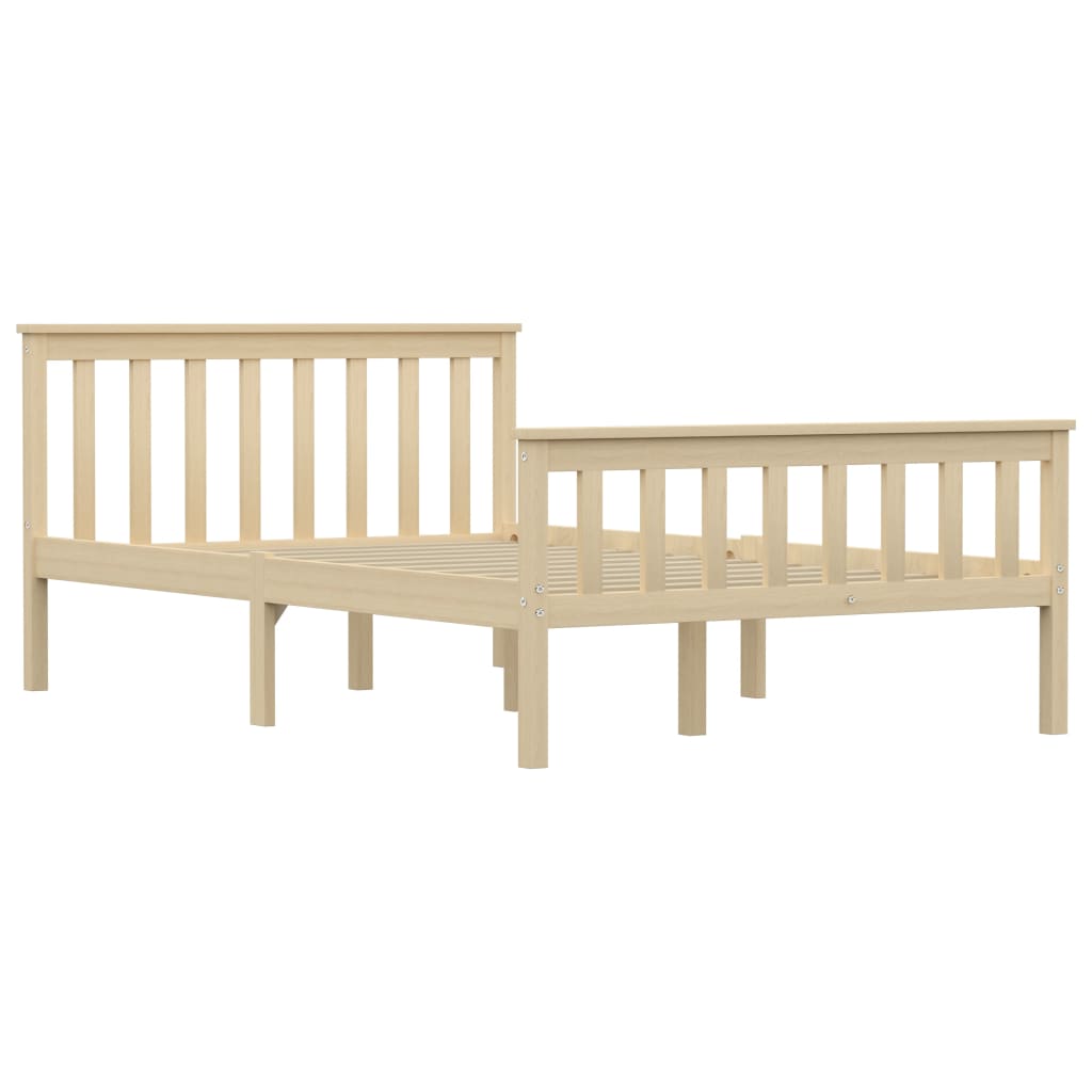 Bed Frame Light Wood Solid Pinewood 120x200 cm
