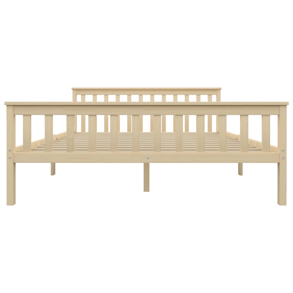 Bed Frame Light Wood Solid Pinewood 160x200 cm
