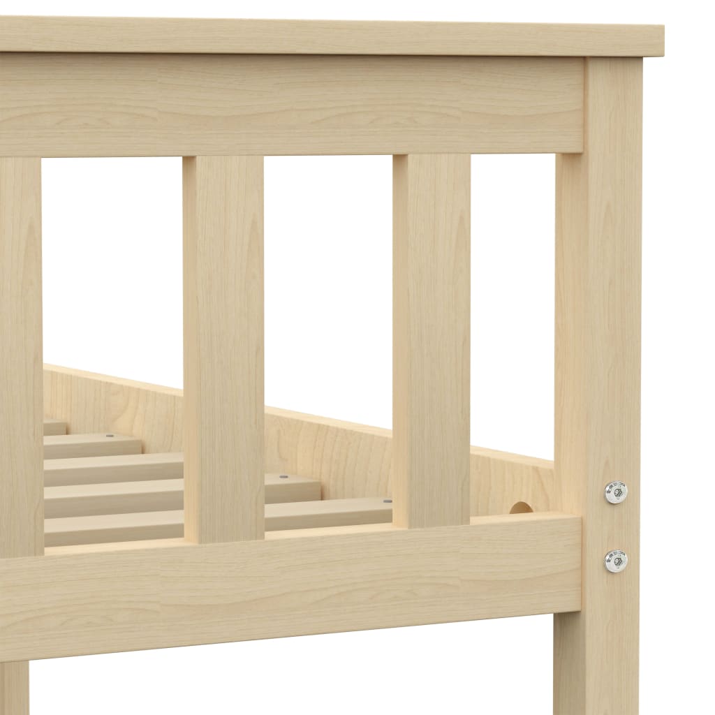 Bed Frame Light Wood Solid Pinewood 160x200 cm