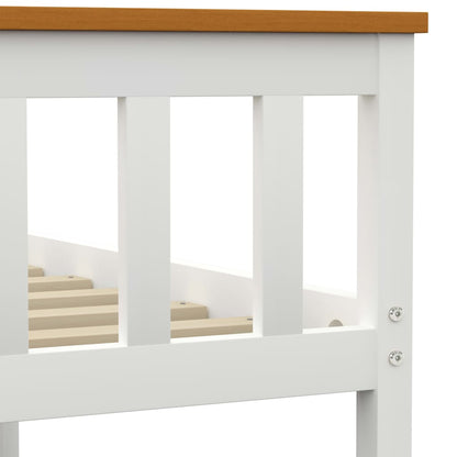 Bed Frame White Solid Pinewood 120 x 190 cm
