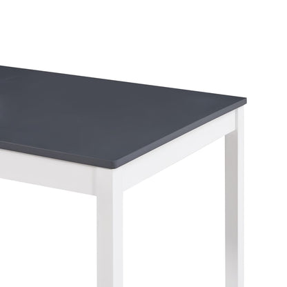 Dining Table White and Grey 140x70x73 cm Pinewood