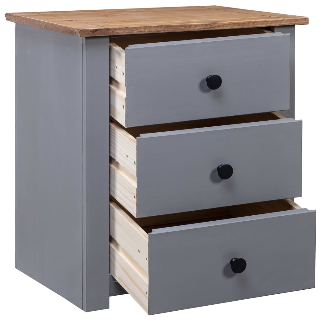 Bedside Cabinet Grey 46x40x57 cm Pinewood Panama Range