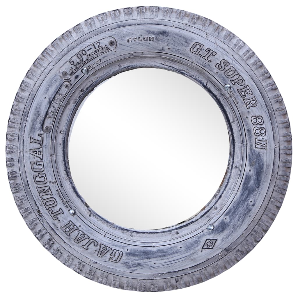 Mirror White 50 cm Reclaimed Rubber Tyre