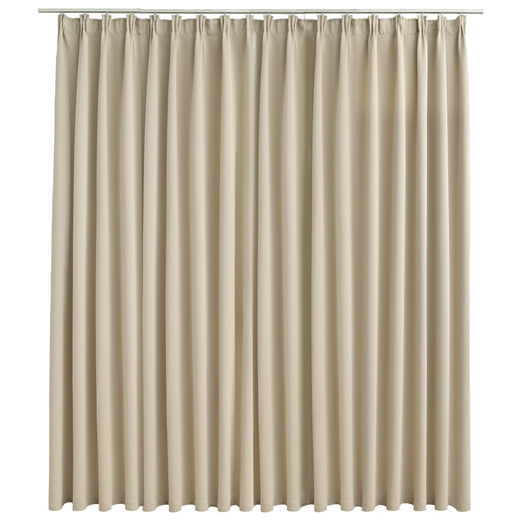 Blackout Curtain with Hooks Beige 290x245 cm