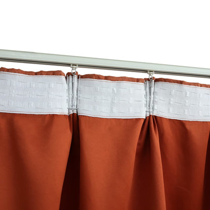 Blackout Curtains with Hooks 2 pcs Rust 140x245 cm