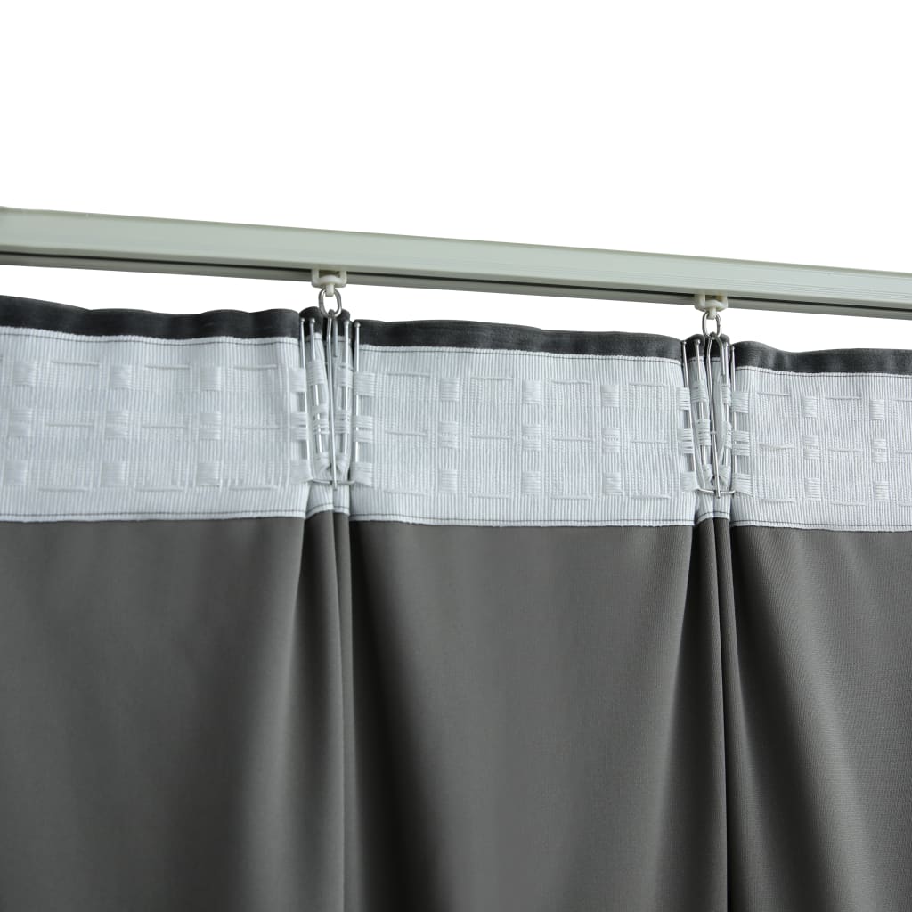 Blackout Curtains 2 pcs with Hooks Velvet Anthracite 140x175 cm