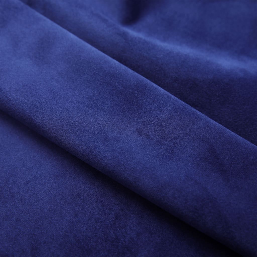 Blackout Curtain with Metal Rings Velvet Dark Blue 290x245 cm
