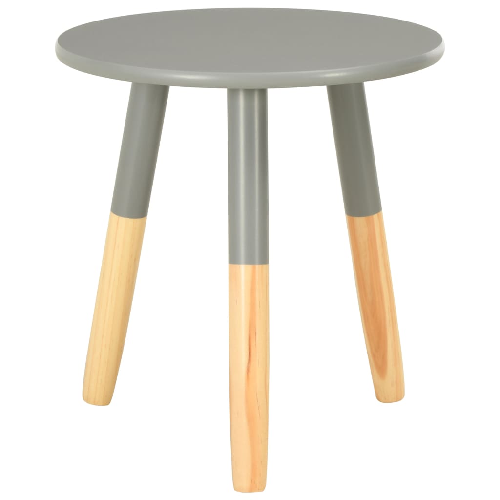 Side Tables 2 pcs Grey Solid Pinewood