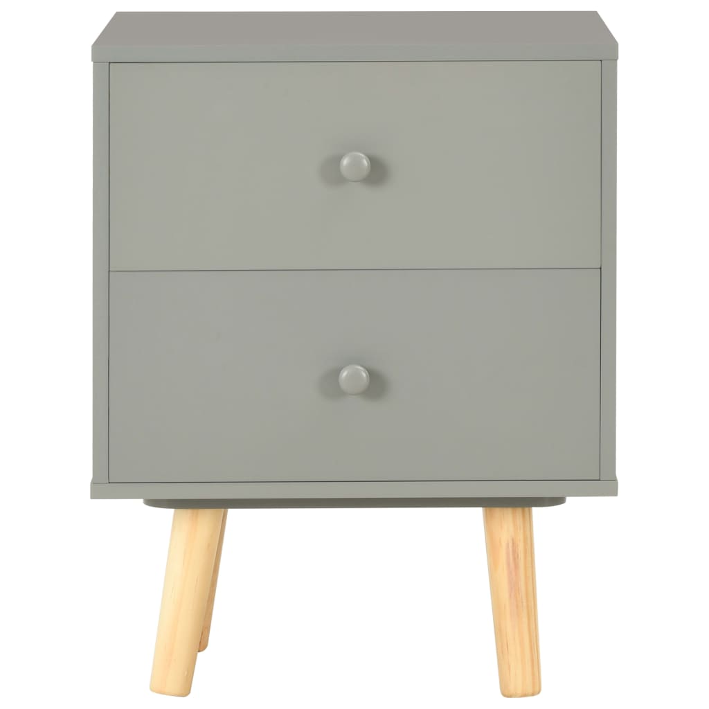 Bedside Cabinets 2 pcs Grey 40x30x50 cm Solid Pinewood