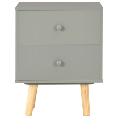 Bedside Cabinets 2 pcs Grey 40x30x50 cm Solid Pinewood