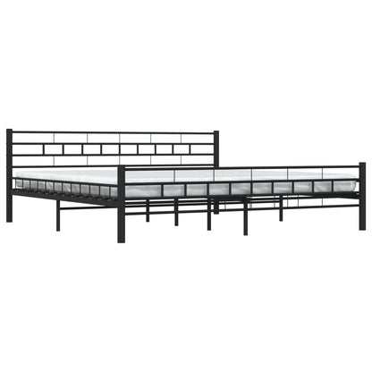 Bed Frame Black Steel 200x200 cm