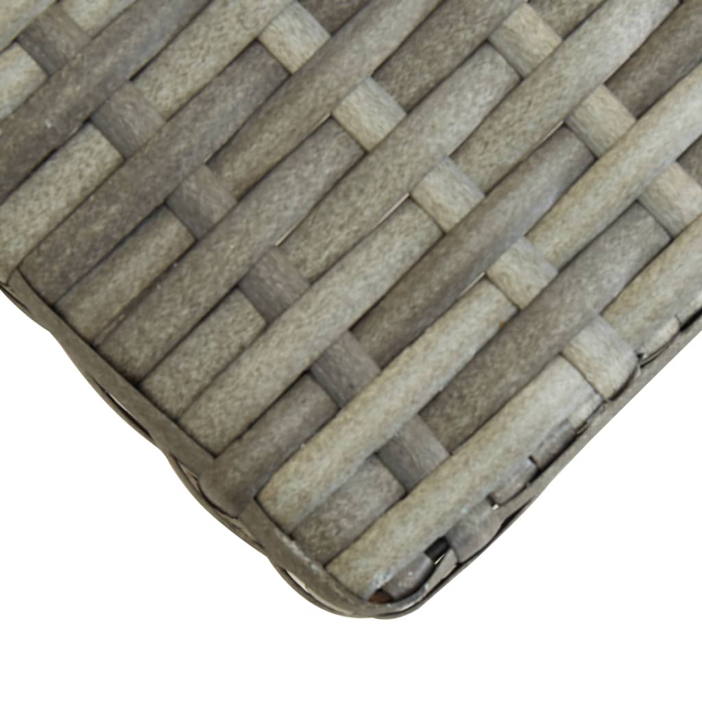 Garden Bench 120 cm Grey Poly Rattan and Solid Acacia Wood