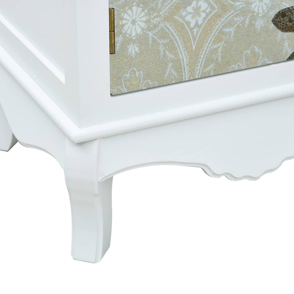 Bedside Cabinet White and Grey 40x30x62 cm MDF
