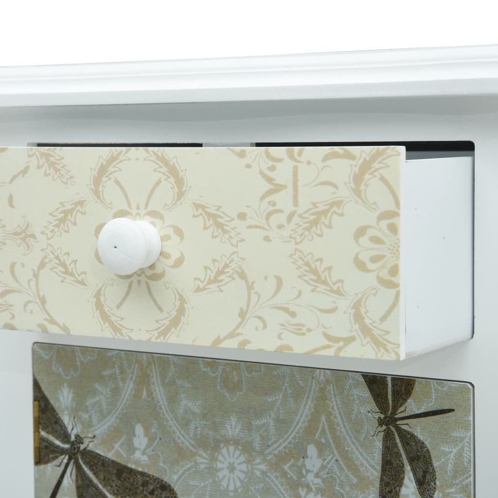 Bedside Cabinet White and Grey 40x30x62 cm MDF