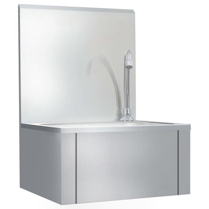 Hand Wash Sink with Faucet and Soap Dispenser Stainless Steel