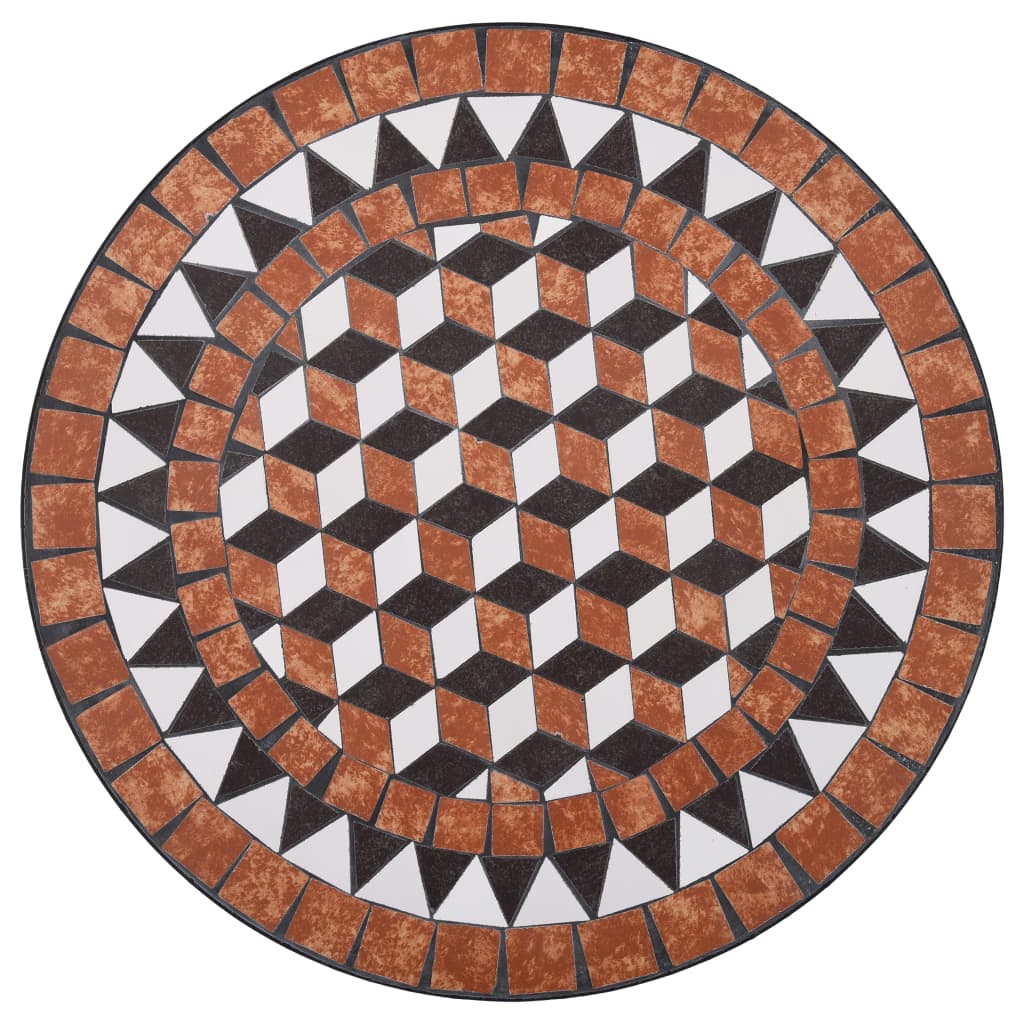 Mosaic Bistro Table Brown 60cm Ceramic