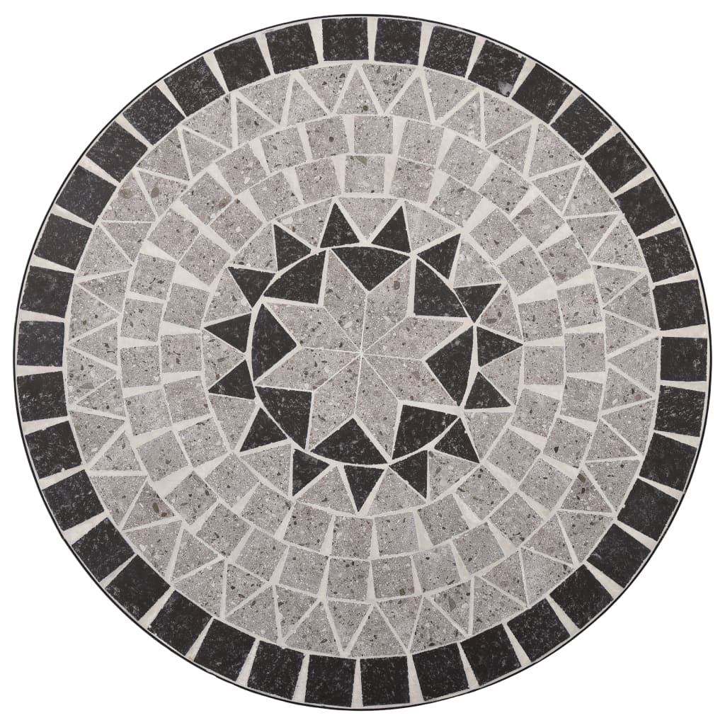 Mosaic Bistro Table Grey 61cm Ceramic