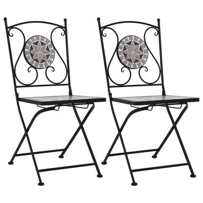 Mosaic Bistro Chairs 2 pcs Grey