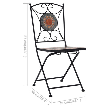 Mosaic Bistro Chairs 2 pcs Orange/Grey