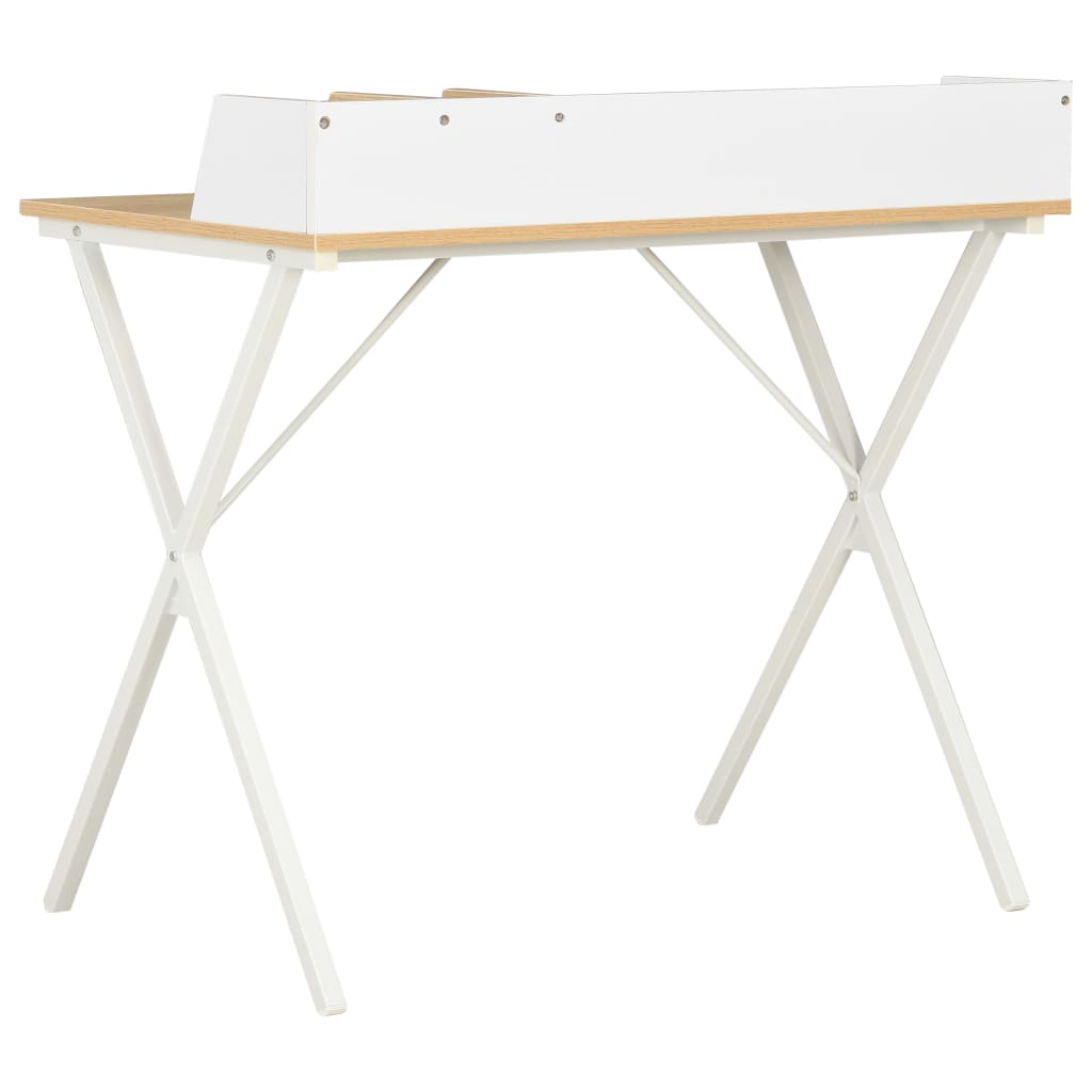 Desk White and Natural 80x50x84 cm