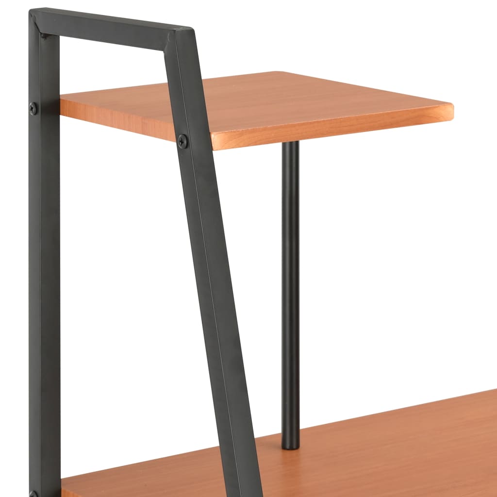 Desk with Shelving Unit Black and Brown 102x50x117 cm
