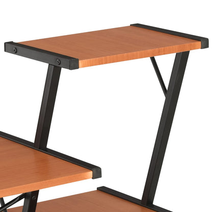 Desk with Shelf Black and Brown 116x50x93 cm