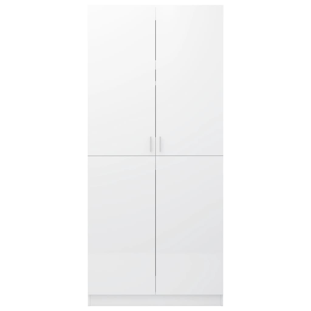 Wardrobe High Gloss White 90x52x200 cm Engineered Wood
