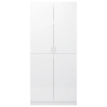 Wardrobe High Gloss White 90x52x200 cm Engineered Wood