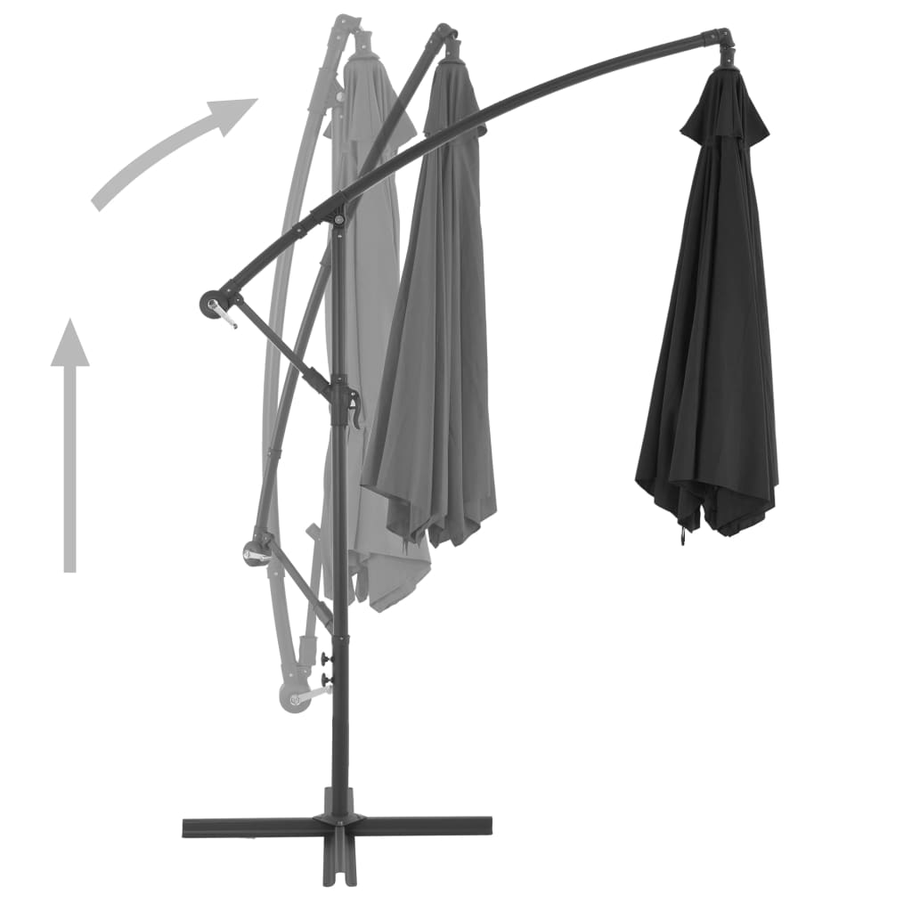 Cantilever Umbrella with Aluminium Pole 300 cm Black