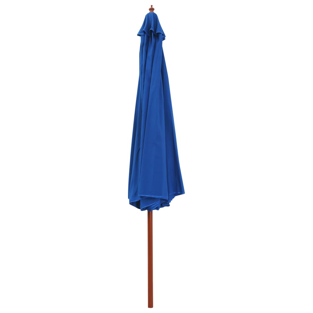 Outdoor Parasol with Wooden Pole 350 cm Blue